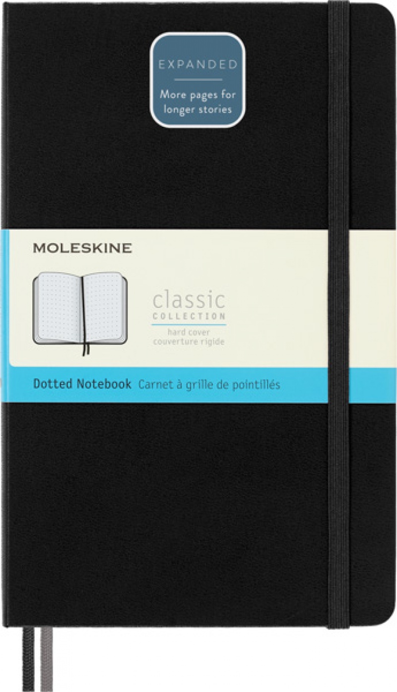 Notes MOLESKINE Classic L (13x21cm) w kropki, twarda oprawa, 400 stron, czarny