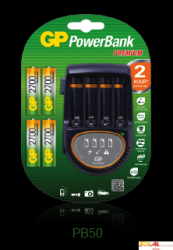 Ładowarka AAA/AA PB50 zaw. 4x270AAHC GP BATTERIES GPRHOPB50039