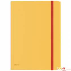 Teczka z gumką i kieszonką Leitz Cosy, PP, żółta 46190019
