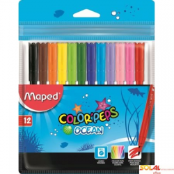 Flamastry COLORPEPS OCEAN 12 kolorów ETUI 845720 MAPED