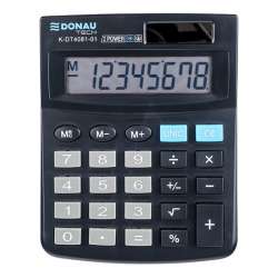 Kalkulator biurowy DONAU TECH, 8-cyfr. wywietlacz, wym. 134x104x17 mm, czarny