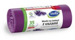 Worki na śmieci z uszami STELLA, zapach lawendy, 35 l, 24 szt., lawendowy