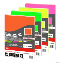 Fluorescencyjne etykiety samoprzylepne A4 białe  25 arkuszy Emerson ETOKBIA001x025x010
