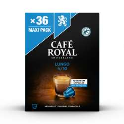 Kapsułki kawowe CAFE ROYAL LUNGO, 36 szt