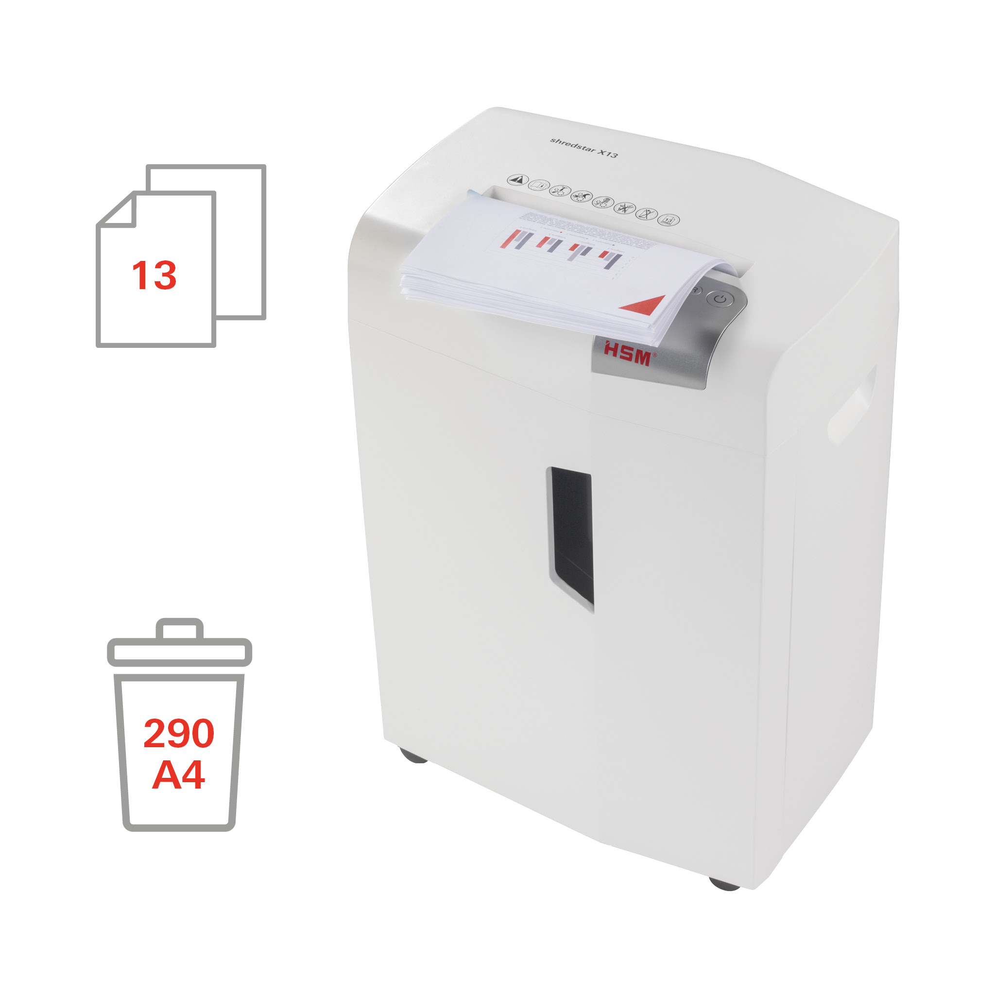 Niszczarka dokumentów HSM shredstar X13 - 4x37 mm - zdjęcie (4
