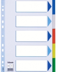 Przekładki plastikowe z PP A5 ESSELTE, 5 kart