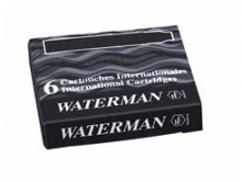 wkład nabój Waterman (6) CZARNY krótki