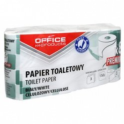 Papier toaletowy celulozowy OFFICE PRODUCTS Premium, 3-warstwowy, 150 listków, 15m, 8szt., biały