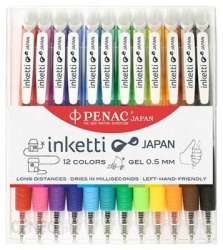 Zestaw długopisów automatycznych w etui PENAC Inketti, 0,5mm, 12szt., książka, mix kolorów