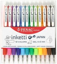 Zestaw długopisów automatycznych w etui PENAC Inketti, 0,5mm, 12szt., mix kolorów