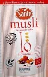 Lo Musli Owocowe Bez Dodatku Cukru 300g (8szt) Sante