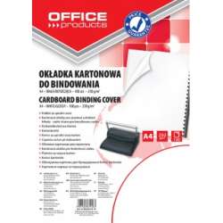 Okładki Folia do bindowania OFFICE PRODUCTS, karton, A4, 250gsm, błyszczące, 100szt., białe