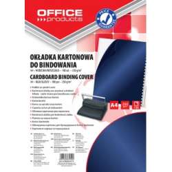 Okładki do bindowania OFFICE PRODUCTS, karton, A4, 250gsm, błyszczące, 100szt., ciemnoniebieski