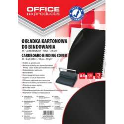 Okładki do bindowania OFFICE PRODUCTS, karton, A4, 250gsm, błyszczące, 100szt., czarne