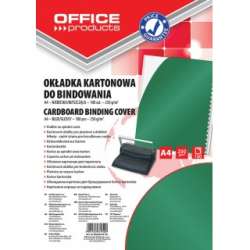 Okładki do bindowania OFFICE PRODUCTS, karton, A4, 250gsm, błyszczące, 100szt., zielone