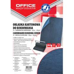 Okładki do bindowania OFFICE PRODUCTS, karton, A4, 250gsm, skóropodobne, 100szt., ciemnoniebieskie