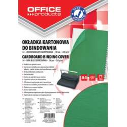 Okładki do bindowania OFFICE PRODUCTS, karton, A4, 250gsm, skóropodobne, 100szt., zielone