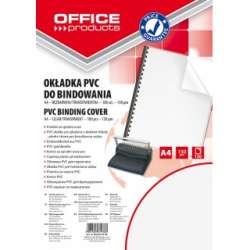 Okładki Folia do bindowania OFFICE PRODUCTS, PVC, A4, 150mikr., 100szt., transparentne