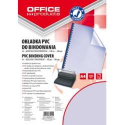 Okładki Folia do bindowania OFFICE PRODUCTS, PVC, A4, 200mikr., 100szt., niebieskie transparentne