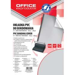 Okładki do bindowania OFFICE PRODUCTS, PVC, A4, 200mikr., 100szt., szare transparentne