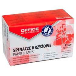 Spinacze krzyżowe OFFICE PRODUCTS, 41mm, 50szt., srebrne