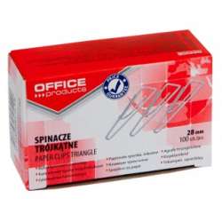 Spinacze trójkątne OFFICE PRODUCTS, 28mm, 100szt., srebrne