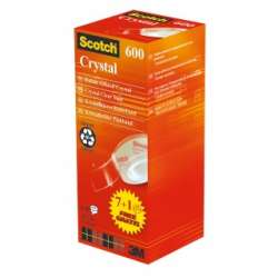 Taśma biurowa SCOTCH® Crystal (6-1933R8), 19mm, 33m, 7+1 GRATIS