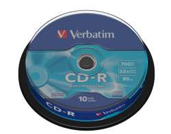 Verbatim płyty CD-R 52x 700MB 10p cake box DataLife, Extra Pritection, bez nadruku