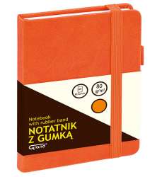 Notatnik z gumką A6 pomarańczowy kratka 150-1402 GRAND