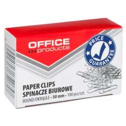 Spinacze okrągłe OFFICE PRODUCTS, 50mm, 100szt., srebrne