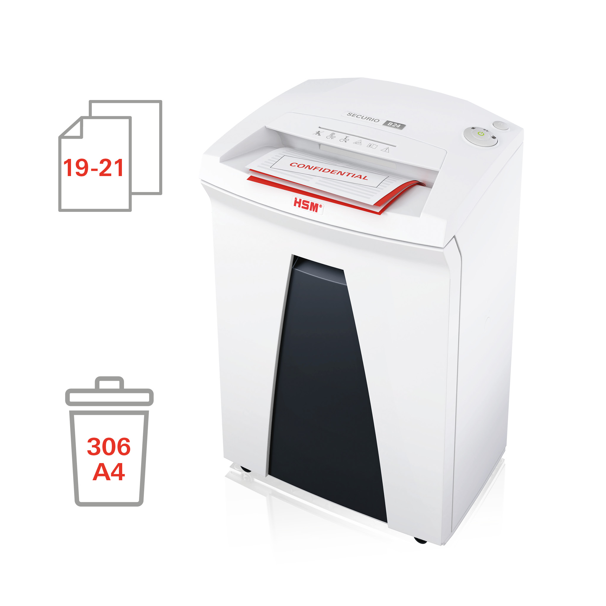 Niszczarka dokumentów HSM SECURIO B24 - 3,9 mm - zdjęcie (2