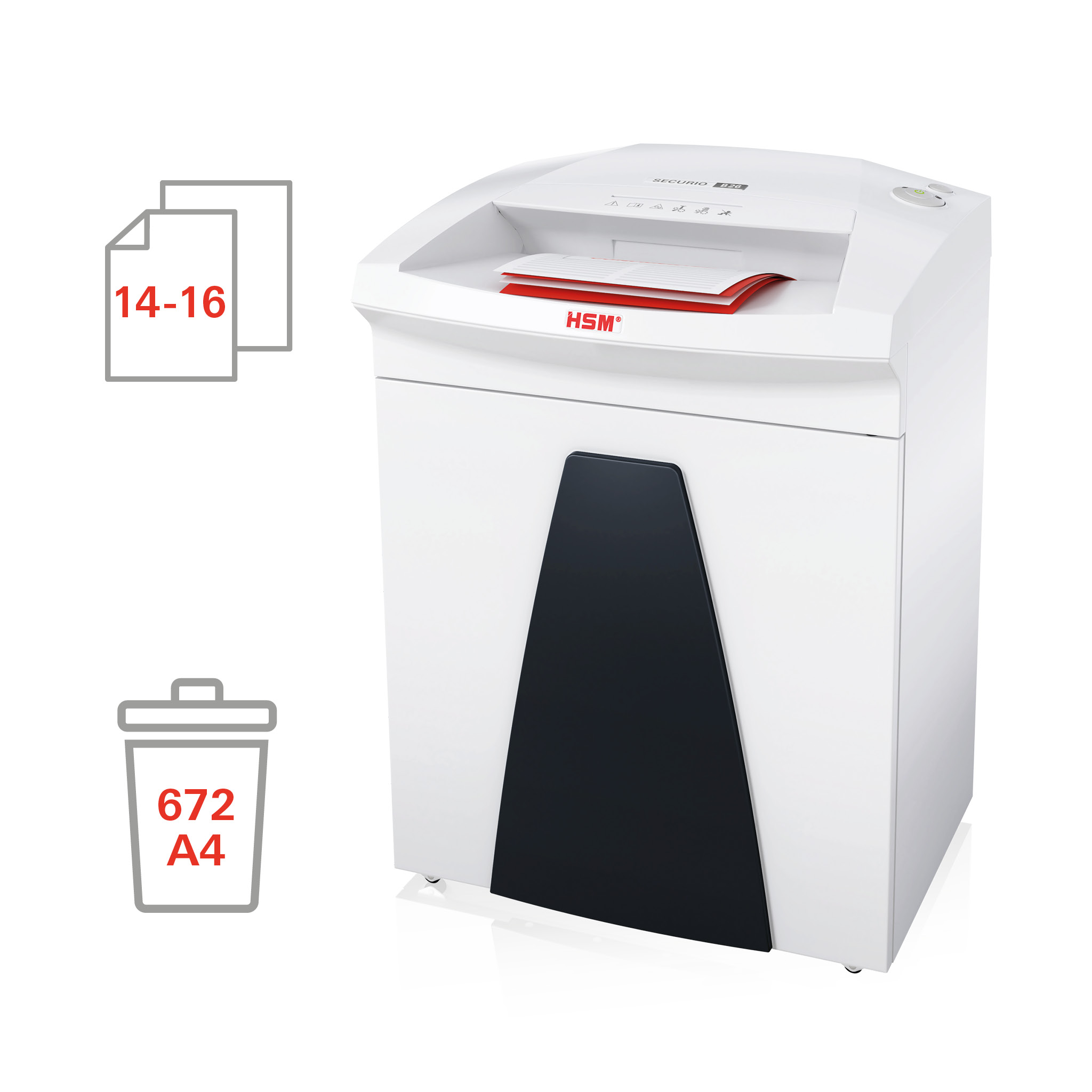 Niszczarka dokumentów HSM SECURIO B26 4,5 x 30 mm+ - zdjęcie (2