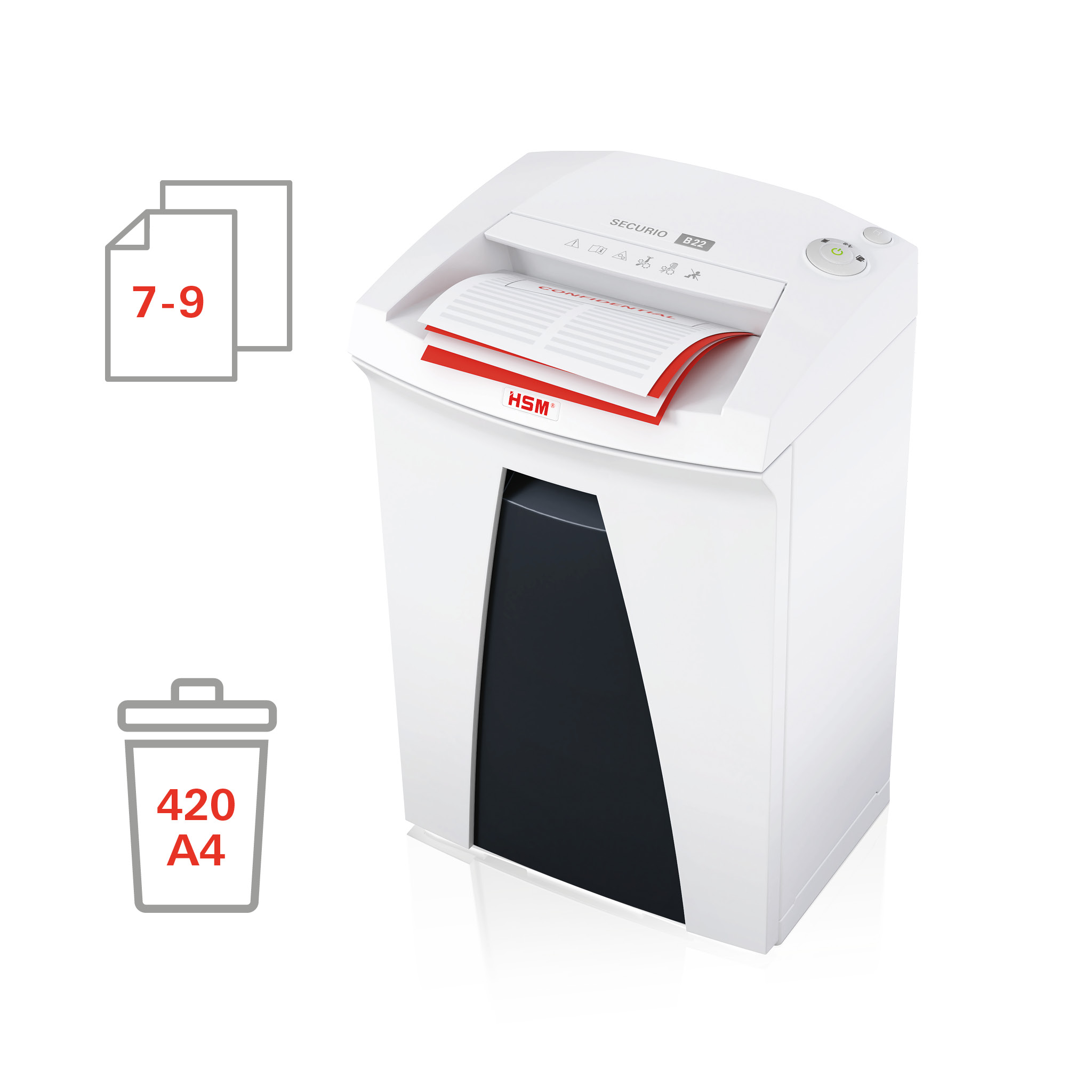 Niszczarka dokumentów HSM SECURIO B22 -1,9 x 15 mm - zdjęcie (2