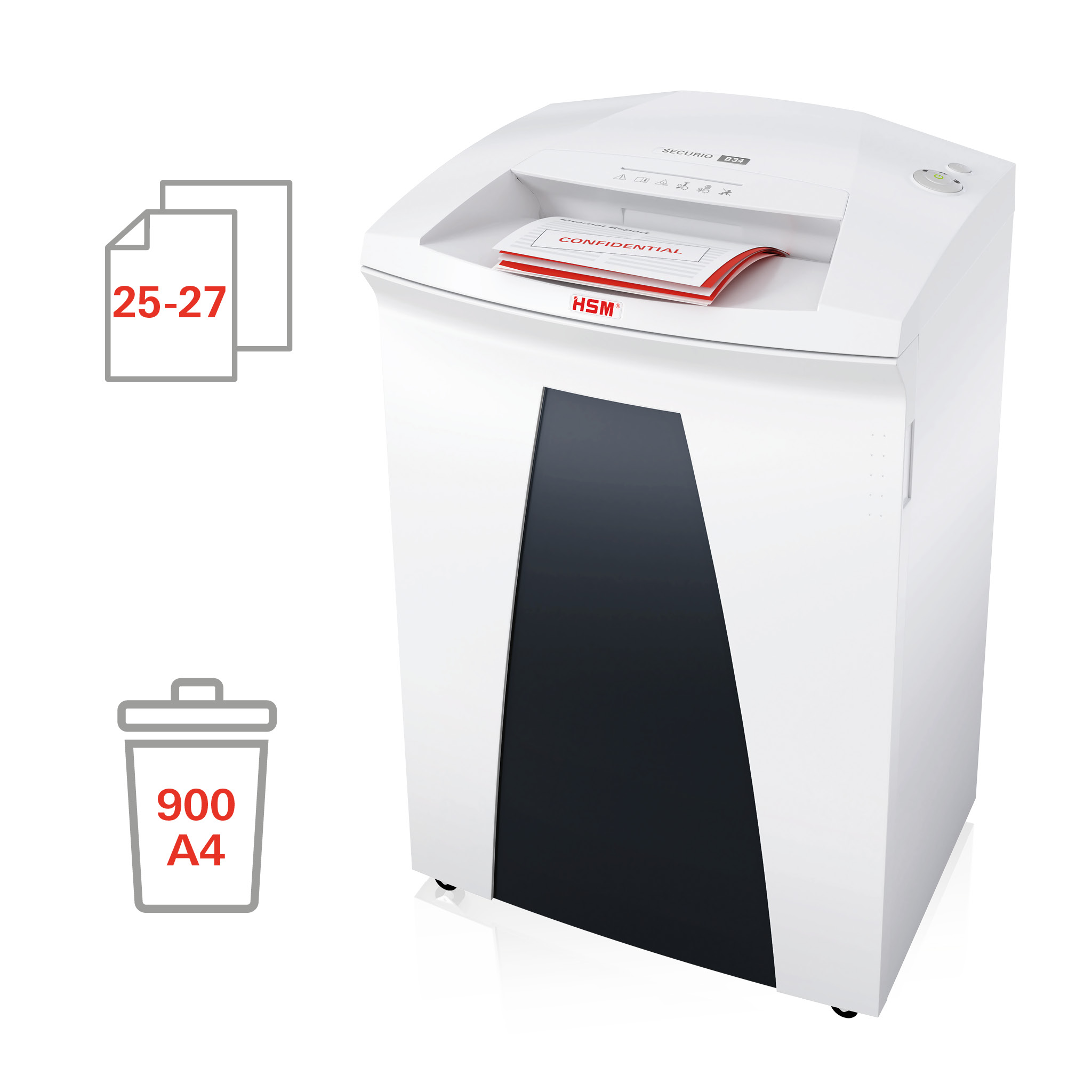 Niszczarka dokumentów HSM SECURIO B34 - 3,9 mm - zdjęcie (2