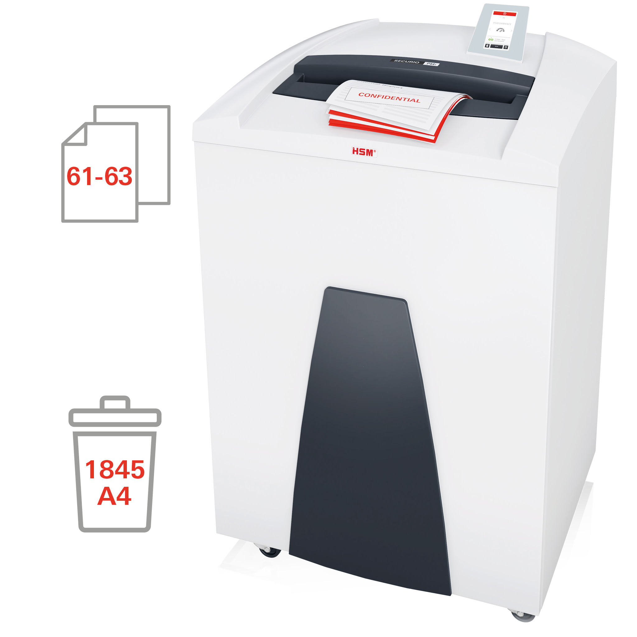 Niszczarka dokumentów HSM SECURIO P44i - 3,9 mm - zdjęcie (2
