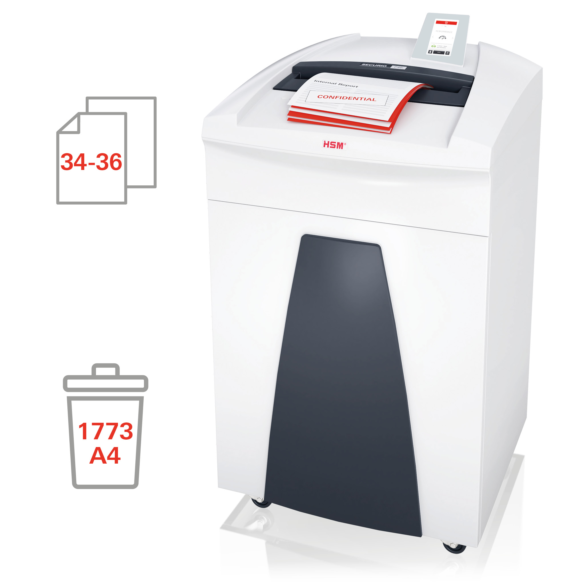 Niszczarka dokumentów HSM SECURIO P40i 4,5x30 mm+ - zdjęcie (3