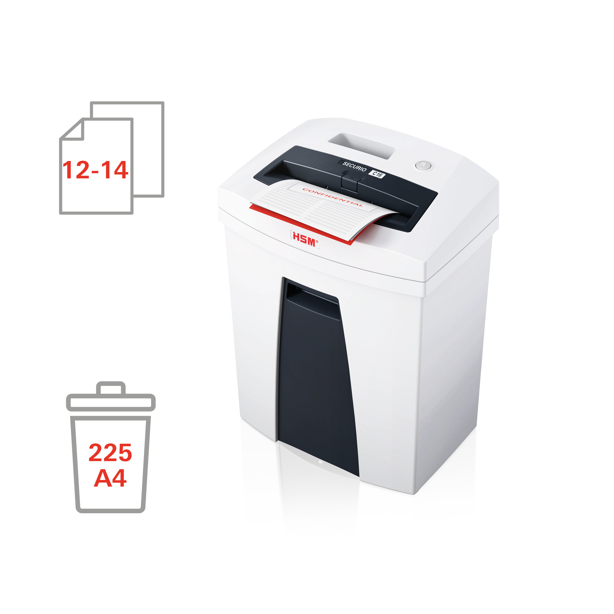 Niszczarka dokumentów HSM SECURIO C16 - 3,9 mm - zdjęcie (2