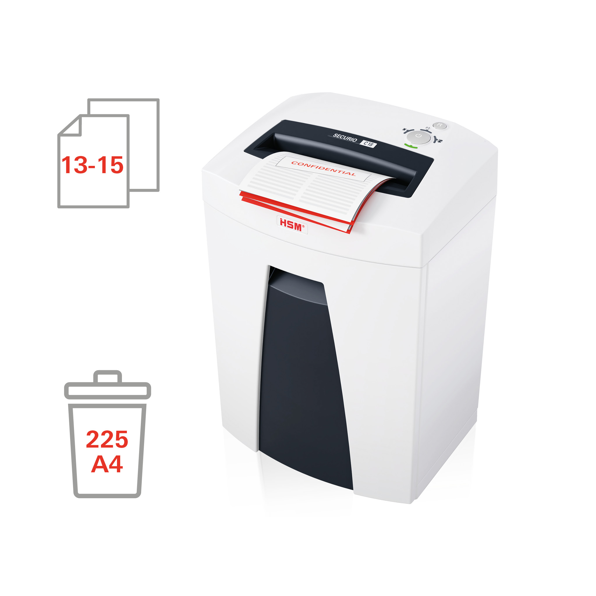 Niszczarka dokumentów HSM SECURIO C18 - 3,9 mm - zdjęcie (2
