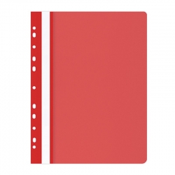 Skoroszyt OFFICE PRODUCTS, PP, A4, miękki, 100/170mikr., wpinany, czerwony