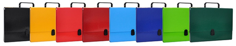 Teczka-pudełko OFFICE PRODUCTS, PP, A4/5cm, z rączką i zamkiem, mix kolorów