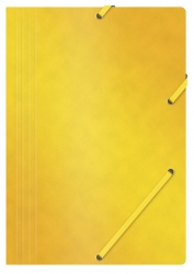 Teczka z gumką OFFICE PRODUCTS, preszpan, A4, 390gsm, 3-skrz., żółta
