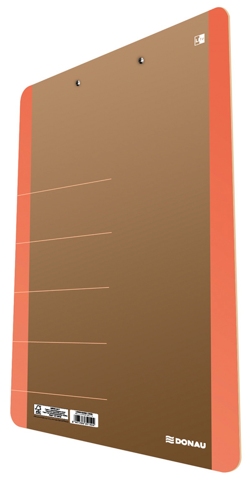 Clipboard DONAU Life, karton, A4, z klipsem, pomarańczowy - zdjęcie (4