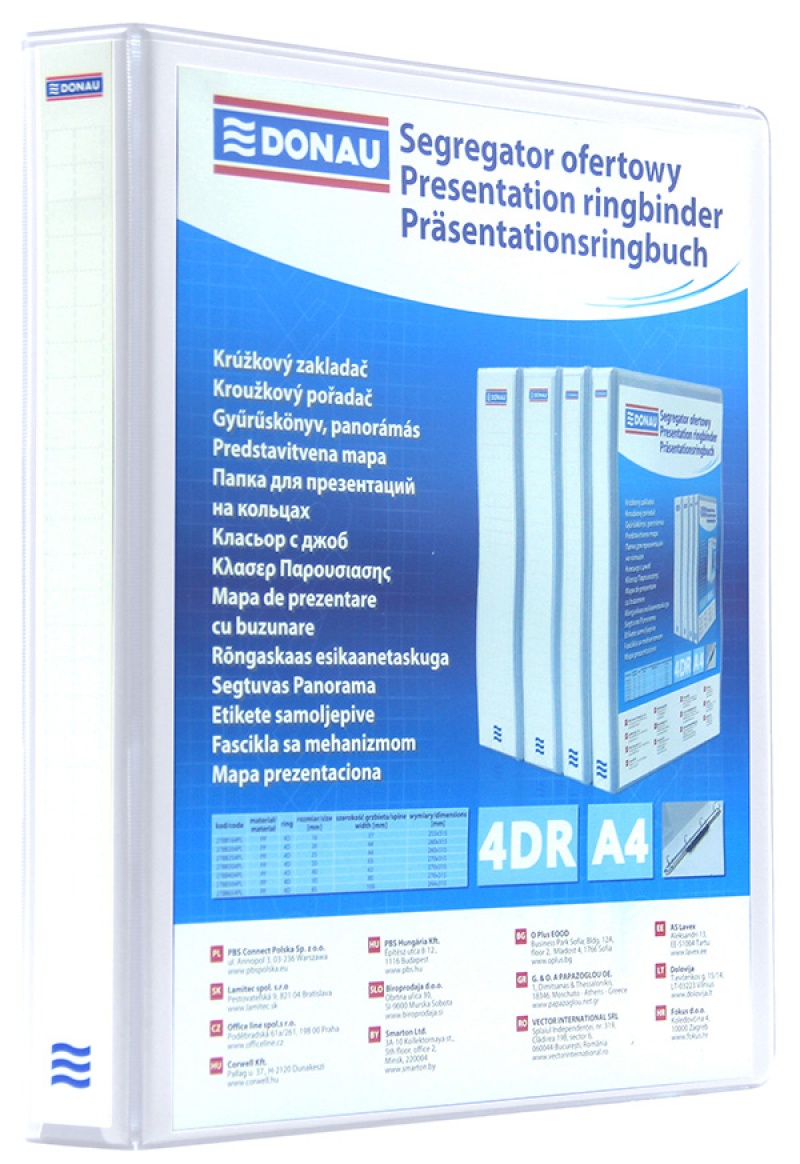 Segregator ofertowy DONAU, PP, A4/4RD/65, biały - zdjęcie (3
