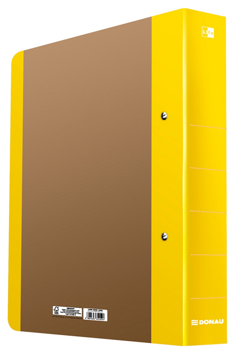 Segregator ringowy DONAU Life, A4/2RD/50mm, żółty