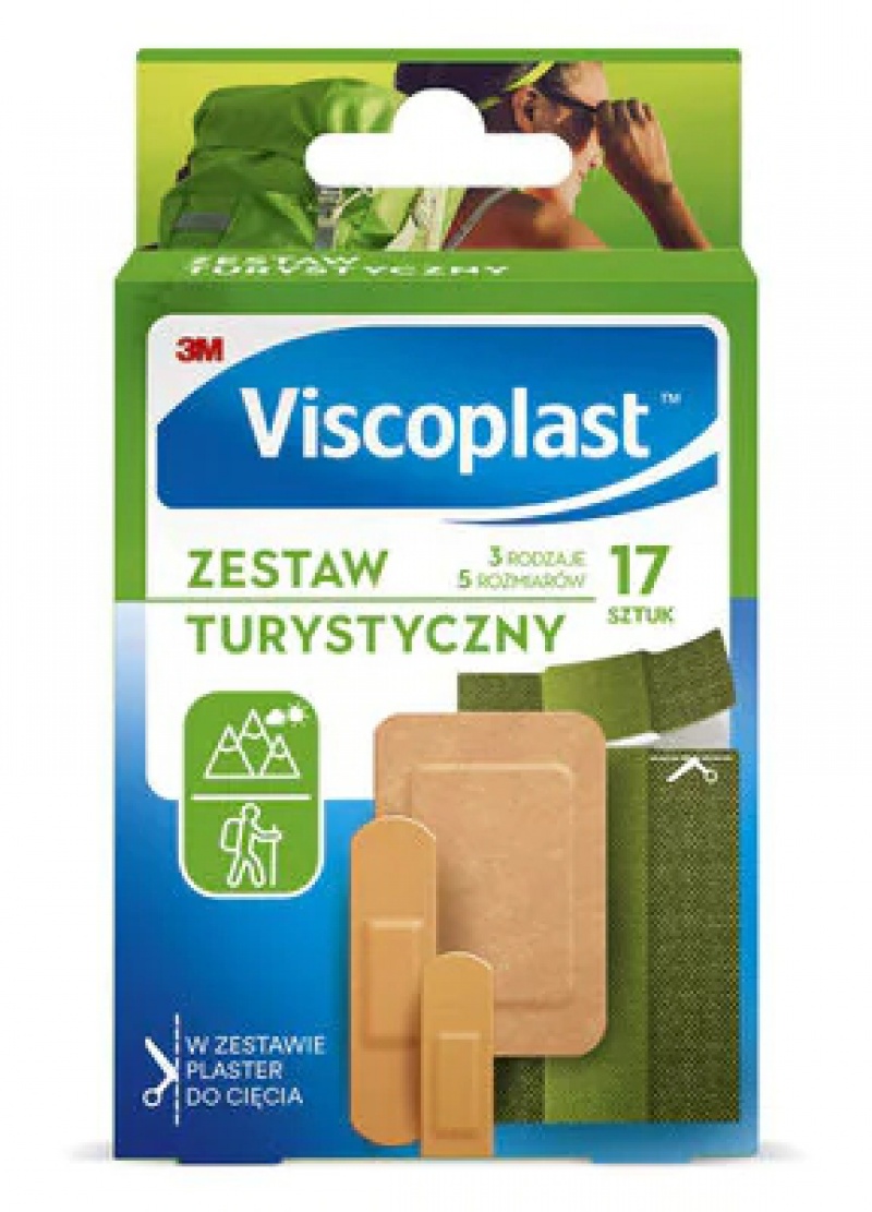 Plaster uniwersalny VISCOPLAST, turystyczny, traypack, 17szt.