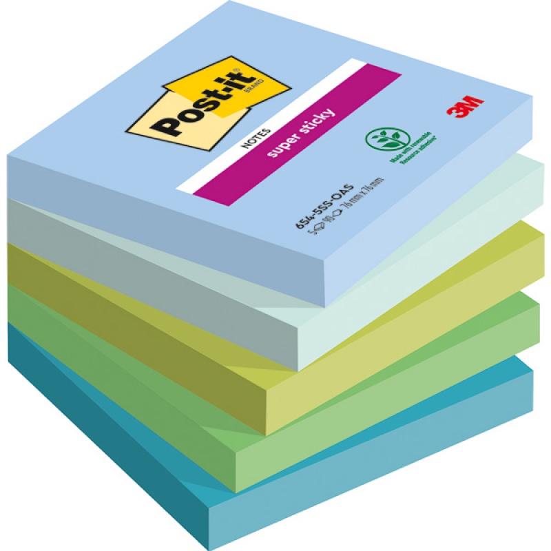 Karteczki samoprzylepne Post-it® Super Sticky, OASIS, 76x76mm, 5x90 kart. - zdjęcie (7