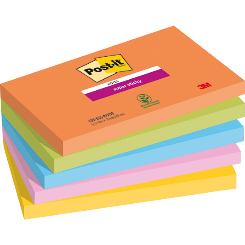 Karteczki samoprzylepne Post-it® Super Sticky, BOOST, 76x127mm, 5x90 kart. - zdjęcie (9