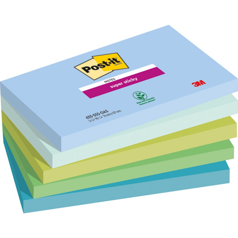 Karteczki samoprzylepne Post-it® Super Sticky, OASIS, 76x127mm, 5x90 kart. - zdjęcie (8