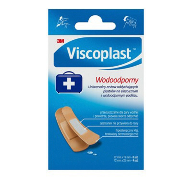 Zestaw plastrów VISCOPLAST, wodoodporne, 12szt., mix kolorów