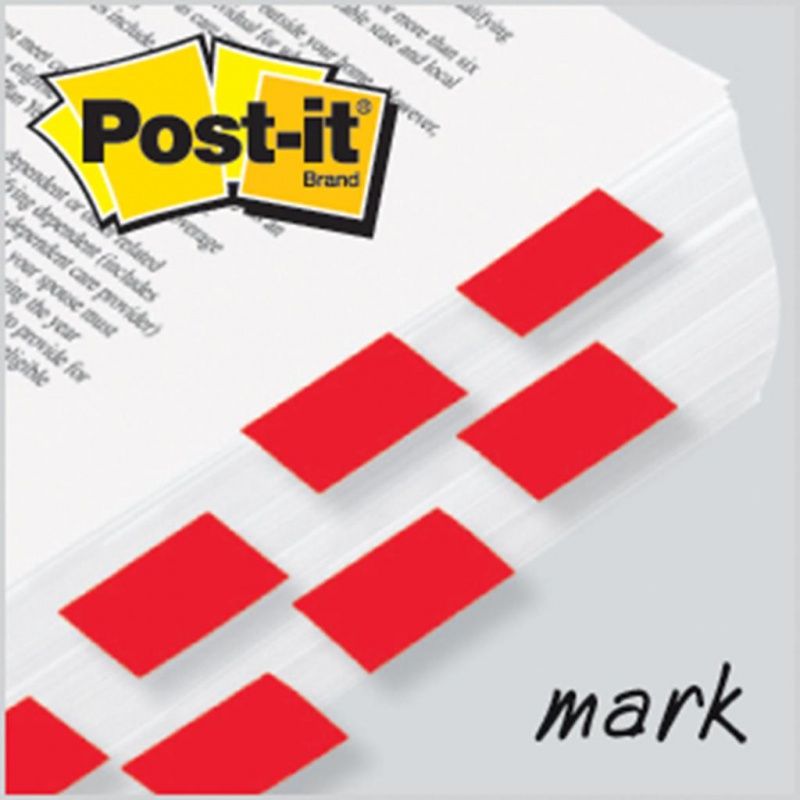 Zakładki indeksujące POST-IT® (680-R2EU), PP, 25,4x43,2mm, 2x50 kart., czerwone - zdjęcie (7